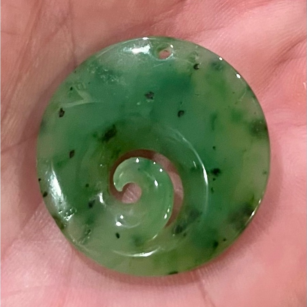 Green Spiral Jade Pendant
